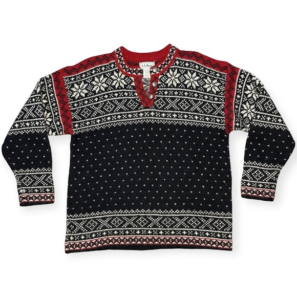 Vintage L.L. Bean Nordic Holiday Sweater Large